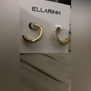 Gold and Silver Crystal Hoop Earrings